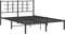 vidaXL - Bedframe - met - hoofdbord - metaal - zwart - 135x190 - cm