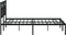 vidaXL - Bedframe - met - hoofdbord - metaal - zwart - 135x190 - cm