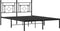 vidaXL - Bedframe - met - hoofdbord - metaal - zwart - 135x190 - cm