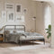 vidaXL - Bedframe - met - hoofdbord - metaal - zwart - 135x190 - cm