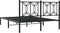 vidaXL - Bedframe - met - hoofdbord - metaal - zwart - 135x190 - cm