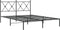 vidaXL - Bedframe - met - hoofdbord - metaal - zwart - 135x190 - cm