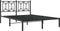vidaXL - Bedframe - met - hoofdbord - metaal - zwart - 135x190 - cm