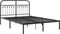 vidaXL - Bedframe - met - hoofdbord - metaal - zwart - 135x190 - cm