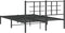 vidaXL - Bedframe - met - hoofdbord - metaal - zwart - 135x190 - cm