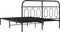 vidaXL - Bedframe - met - hoofdbord - metaal - zwart - 135x190 - cm