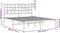 vidaXL - Bedframe - met - hoofdbord - metaal - zwart - 135x190 - cm