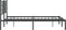 vidaXL - Bedframe - met - hoofdbord - metaal - zwart - 135x190 - cm