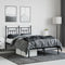 vidaXL - Bedframe - met - hoofdbord - metaal - zwart - 135x190 - cm