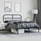 vidaXL - Bedframe - met - hoofdbord - metaal - zwart - 135x190 - cm