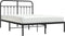vidaXL - Bedframe - met - hoofdbord - metaal - zwart - 135x190 - cm