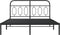 vidaXL - Bedframe - met - hoofdbord - metaal - zwart - 135x190 - cm