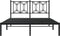 vidaXL - Bedframe - met - hoofdbord - metaal - zwart - 135x190 - cm