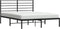vidaXL - Bedframe - met - hoofdbord - metaal - zwart - 135x190 - cm