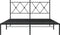 vidaXL - Bedframe - met - hoofdbord - metaal - zwart - 135x190 - cm