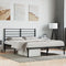 vidaXL - Bedframe - met - hoofdbord - metaal - zwart - 135x190 - cm