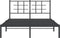 vidaXL - Bedframe - met - hoofdbord - metaal - zwart - 135x190 - cm