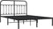 vidaXL - Bedframe - met - hoofdbord - metaal - zwart - 135x190 - cm