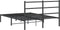 vidaXL - Bedframe - met - hoofdbord - metaal - zwart - 135x190 - cm