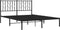 vidaXL - Bedframe - met - hoofdbord - metaal - zwart - 135x190 - cm