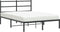 vidaXL - Bedframe - met - hoofdbord - metaal - zwart - 135x190 - cm