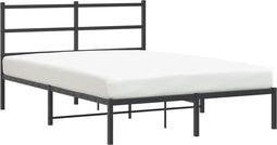 vidaXL - Bedframe - met - hoofdbord - metaal - zwart - 140x190 - cm