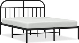 vidaXL - Bedframe - met - hoofdbord - metaal - zwart - 140x190 - cm