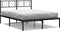 vidaXL - Bedframe - met - hoofdbord - metaal - zwart - 140x190 - cm