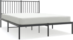 vidaXL - Bedframe - met - hoofdbord - metaal - zwart - 140x190 - cm