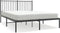 vidaXL - Bedframe - met - hoofdbord - metaal - zwart - 140x190 - cm