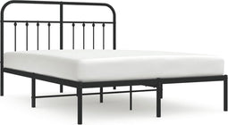 vidaXL - Bedframe - met - hoofdbord - metaal - zwart - 140x190 - cm
