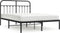 vidaXL - Bedframe - met - hoofdbord - metaal - zwart - 140x190 - cm