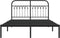 vidaXL - Bedframe - met - hoofdbord - metaal - zwart - 140x190 - cm