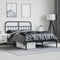 vidaXL - Bedframe - met - hoofdbord - metaal - zwart - 140x190 - cm