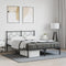 vidaXL - Bedframe - met - hoofdbord - metaal - zwart - 140x190 - cm