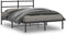 vidaXL - Bedframe - met - hoofdbord - metaal - zwart - 140x190 - cm