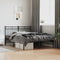 vidaXL - Bedframe - met - hoofdbord - metaal - zwart - 140x190 - cm
