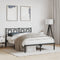 vidaXL - Bedframe - met - hoofdbord - metaal - zwart - 140x190 - cm