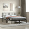 vidaXL - Bedframe - met - hoofdbord - metaal - zwart - 140x190 - cm