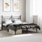 vidaXL - Bedframe - met - hoofdbord - metaal - zwart - 140x190 - cm