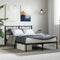 vidaXL - Bedframe - met - hoofdbord - metaal - zwart - 140x190 - cm