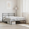 vidaXL - Bedframe - met - hoofdbord - metaal - zwart - 140x190 - cm