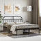 vidaXL - Bedframe - met - hoofdbord - metaal - zwart - 140x190 - cm