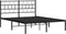 vidaXL - Bedframe - met - hoofdbord - metaal - zwart - 140x190 - cm