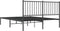 vidaXL - Bedframe - met - hoofdbord - metaal - zwart - 140x190 - cm