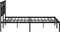 vidaXL - Bedframe - met - hoofdbord - metaal - zwart - 140x190 - cm