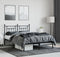 vidaXL - Bedframe - met - hoofdbord - metaal - zwart - 140x190 - cm