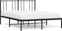 vidaXL - Bedframe - met - hoofdbord - metaal - zwart - 140x200 - cm
