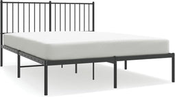 vidaXL - Bedframe - met - hoofdbord - metaal - zwart - 140x200 - cm