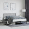 vidaXL - Bedframe - met - hoofdbord - metaal - zwart - 140x200 - cm